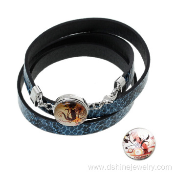 Snake Leather Noosa Bracelet DIY Button Snap Wristband